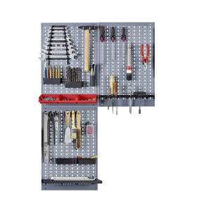 Kit 3 panouri perforate vertical/orizontal 1200x600 pentru scule profesionale cu set de 12 carlige - Img 3