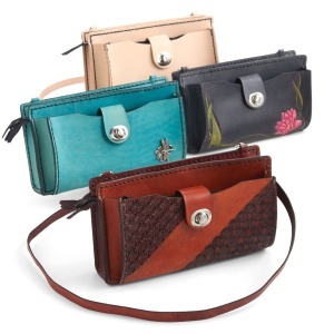 Kit geanta crossbody Erica din piele Tandy Leather, cu portofel asortat - imagine 4