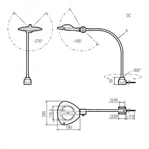 Lampa de lucru profesionala CENALED LENS DC cu lupa, cu braț flexibil - Img 11