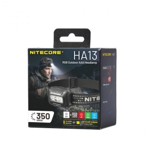 Lanterna Frontala Nitecore HA13 RGB, 350 Lumeni, Lumina Rosie, Verde si Albastra, 3 x AAA, IP66 - Img 2