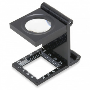 Lupa pliabila LinenTest din plastic 6,5x20 mm cu masuratori - Carson - Img 1