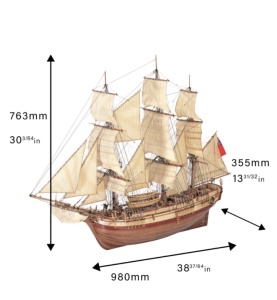 Navomnodel nava comerciala HMS Bounty, scara 1:48 - Artesania Latina - Img 3