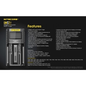 Nitecore UMS2 - Incarcator USB-C 2 Sloturi cu LCD - Img 12