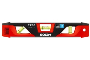 Nivela din plastic/aluminiu torpedo pro, 2 bule + 1 x 45 grade, 23 cm, magnetica SOLA T PRO - imagine 2