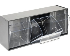 Organizator industrial cu 4 recipiente transparente 600 x 207 x 137 mm - Img 2