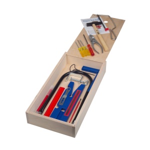 Pebaro 452, Set traforaj, ambalat in cutie de lemn, 23 piese - Img 1