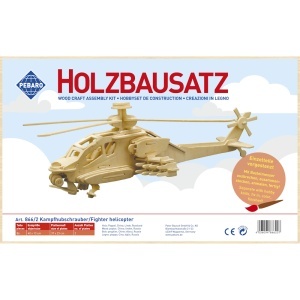 Pebaro 866/2, Kit constructie din lemn, elicopter de lupta, 86 piese - Img 1