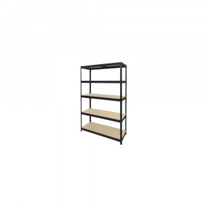 Raft metalic cu 5 polițe din lemn 1200x450x1800 mm max. 250 kg/poliță, montaj rapid cu cleme