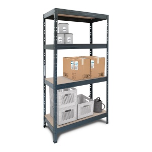 Raft metalic depozitare 180 x 75 x 35 cm, antracit, 4 polite, 175 kg/polita - Img 2