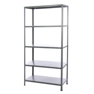 Raft metalic depozitare 5 polite, 80 kg / polita, 180 x 90 x 40 cm, gri
