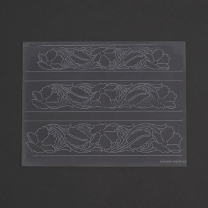 Sablon reutilizabil Craftaid, model curea florala nr. 2 (Floral Belt) pentru modelaj piele - Tandy Leather 76622-00 - Img 2
