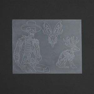 Sablon reutilizabil Craftaid, model jackalope din sud-vest (Southwestern Jackalope) pentru modelaj piele - Tandy Leather 76656-00 - Img 2