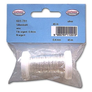 Sarma argintie 0,4 mm x 45 m, pe rola | Modelism, Bijuterie