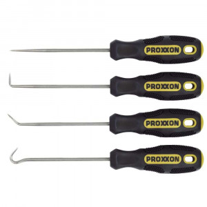 Set carlige speciale MICRO Proxxon 22700, 4 piese, varf drept, carlig, 45 si 90 grade