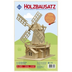 Set de constructie din lemn „Moara de vant” debitat cu laser Pebaro - Img 2