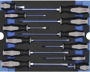 Set surubelnite drepte si cruce PH, 12 piese, crom-vanadiu, insertie pentru sertare