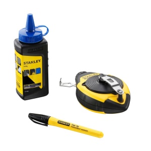 Stanley 0-47-681, set sfoara de trasare + creta albastra + marker, blister - Img 1