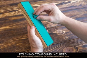 Strop din piele cu o fata BeaverCraft LS4 (200 x 65 mm) cu pasta de polisat - Img 4