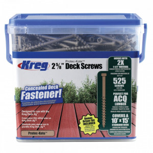 Șuruburi de terasă Kreg Protec-Kote 67 mm, scânduri de 38 mm - SDK-C262W-525