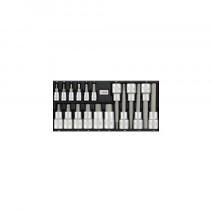 Trusă chei hexagonale WGB 1/4" + 1/2", 18 piese, crom-vanadiu, Ius Brasov