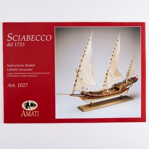 1027 Planuri constructie navomodel Amati, SCIABECCO/XEBEC - Vas cu tunuri 1753 - Img 4