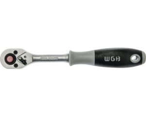 Antrenor cu clichet reversibil WGB 1/4" 140 mm, crom-vanadiu, cu pârghie de inversare