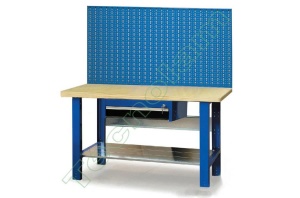 Banc de lucru metalic Werkmeister 1500-10, 1500 mm, sertar cu cheie si panou perforat