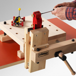 Banc de lucru portabil Sjöbergs cu menghina, lemn masiv de fag, deschidere 110 mm - Img 20