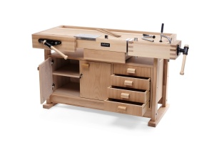 Banc de tamplarie RAMIA Premium 1600 KOMBO din fag cu dulap PRO II si set PROFI