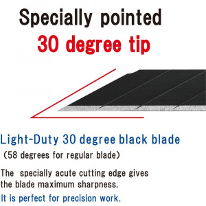 BD-2000 Set 100 lame cutter negre segmentate de tip A, varf 30°- 9mm, NT Cutter - Img 2