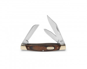 Briceag de buzunar Buck Stockman 0371BRS-B, 3 lame, maner lemn si alama