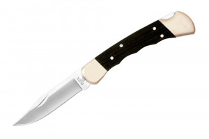 Briceag de vanatoare Buck 110 Folding Hunter (0110BRSFG-B / 0110BRS-B), otel 420HC, alama si abanos, Lockback - Img 2