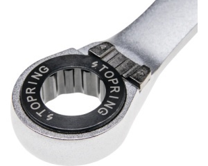 Cheie dublă inelară cu clichet WGB 10x11 mm, crom-vanadiu - Img 2