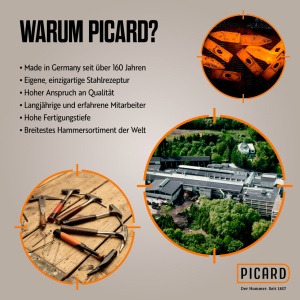 Ciocan de dulgher roz Picard 626M, 600 g, fata striata - imagine 5