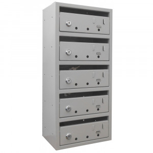 Cutie postala modulara 1x5, 250 x 160 x 540 mm, 5 compartimente, cu yale individuale