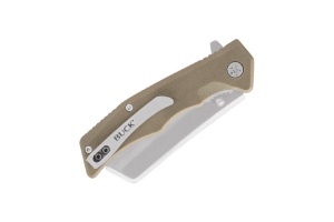 Cutit pliabil Buck 252 Trunk Tan 0252TNS-B, lama Cleaver 7.3 cm, maner G10 bej - Img 3