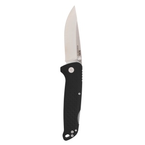 Cutit pliabil SOG Adventurer LB Black Satin 13-11-08-43, lama Drop Point 5Cr15MoV Satin, Lockback, maner GRN Black, EDC Outdoor - Img 3