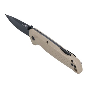 Cutit pliabil SOG Adventurer LB FDE Black 13-11-05-43, lama Drop Point 5Cr15MoV Satin, Lockback, maner GRN FDE & Black, EDC Outdoor