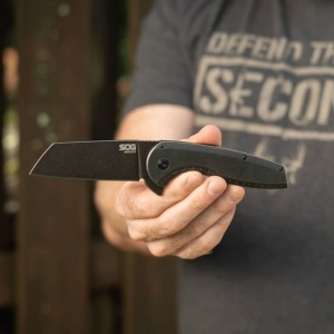Cutit pliabil SOG Aegis FLK 2.0 Wharncliffe, lama CRYO D2, AT-XR Lock, maner GRN Forest Moss - Img 8