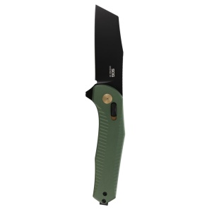 Cutit pliabil SOG Diverge XR Sheepsfoot Forest Green Black 12-02-03-43, lama Sheepsfoot D2 Stonewashed, XR Lock, deschidere Flipper, maner GRN Forest Green & Black, EDC Outdoor - Img 3