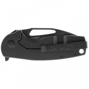 Cutit pliabil SOG Stout FLK Blackout 14-03-02-57, lama Clip Point CRYO D2 Black TiNi, Frame Lock, deschidere Flipper, maner G10 Black, EDC - Img 6