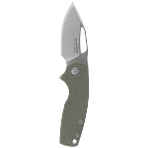 Cutit pliabil SOG Stout FLK OD Stonewash 14-03-01-57, lama Clip Point CRYO D2 Stonewashed, Frame Lock, deschidere Flipper, maner G10 Olive Drab, EDC