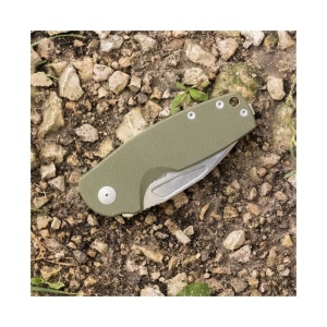 Cutit pliabil SOG Stout SJ OD G10 Stonewash 16-03-01-57, lama Sheepsfoot D2 Stonewashed, Slip Joint, Nail Nick, maner G10 Olive Drab, EDC - Img 10