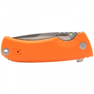 Cutit pliabil SOG Tellus FLK Blaze Orange 14-06-03-43, lama Drop Point CRYO 440 Stonewashed, Frame Lock, deschidere Flipper, maner GRN Blaze Orange, EDC Outdoor - Img 7