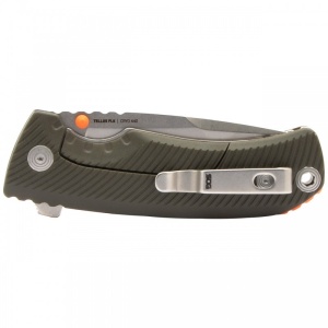 Cutit pliabil SOG Tellus FLK Olive Drab 14-06-01-43, lama Drop Point CRYO 440 Stonewashed, Frame Lock, deschidere Flipper, maner GRN Olive Drab, EDC Outdoor - Img 6