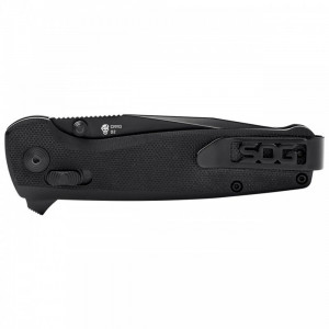 Cutit pliabil SOG Terminus XR Black, lama D2 Black TiNi, XR Lock, maner G10 negru, Flipper EDC - Img 6