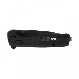 Cutit pliabil SOG Terminus XR Black TM1027-BX, lama Drop Point D2 TiNi Black, XR Lock, deschidere Flipper, Thumb Stud, maner G10 Black, EDC - Img 6