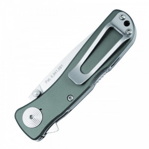 Cutit pliabil SOG Twitch II Satin Aluminum TWI8-CP, lama Drop Point AUS-8 Satin, deschidere asistata S.A.T., Lockback, maner din aluminiu anodizat, EDC Premium - Img 6