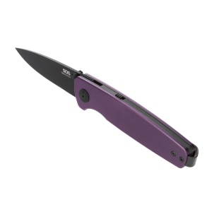 Cutit pliabil SOG Twitch III Purple 11-15-06-43, lama Drop Point D2, deschidere asistata S.A.T., maner aluminiu mov, EDC Premium