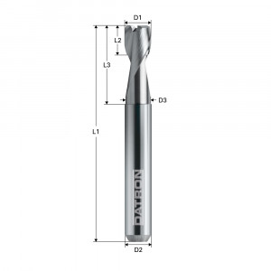 Freza cu 2 caneluri, Datron 0068080, 8.0x8.0mm - Img 3